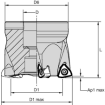 Teleso frézovacie D63 L50 6z M370D063Z06W008WO08 WIDIA