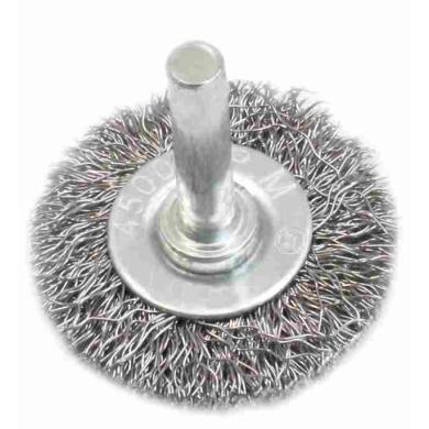 Kartáč D50x6 mm stopkový vlnitý oceľový drôt SATRA Kartáč D50x6 mm stopkový vlnitý oceľový drôt SATRA