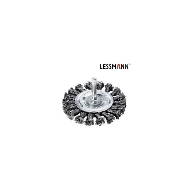 Kartáč D75 x 12 x 6 drôt 0,50 mm oceľový drôtený zvlnený LESSMANN